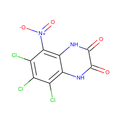 O=c1[nH]c2c(Cl)c(Cl)c(Cl)c([N+](=O)[O-])c2[nH]c1=O ZINC000013743983