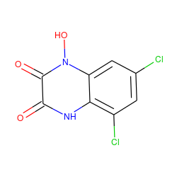 O=c1[nH]c2c(Cl)cc(Cl)cc2n(O)c1=O ZINC000100918460