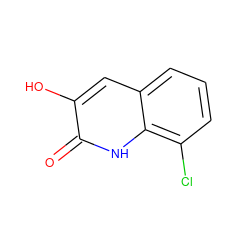 O=c1[nH]c2c(Cl)cccc2cc1O ZINC000040829585