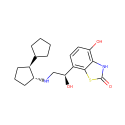 O=c1[nH]c2c(O)ccc([C@@H](O)CN[C@@H]3CCC[C@H]3C3CCCC3)c2s1 ZINC000058583031