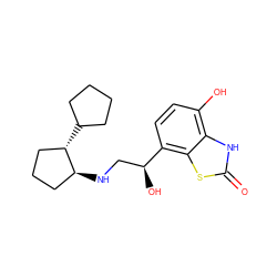 O=c1[nH]c2c(O)ccc([C@@H](O)CN[C@H]3CCC[C@@H]3C3CCCC3)c2s1 ZINC000140142206