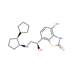 O=c1[nH]c2c(O)ccc([C@@H](O)CN[C@H]3CCC[C@H]3C3CCCC3)c2s1 ZINC000043028294