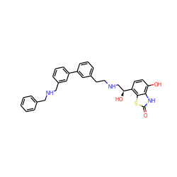 O=c1[nH]c2c(O)ccc([C@@H](O)CNCCc3cccc(-c4cccc(CNCc5ccccc5)c4)c3)c2s1 ZINC000082155691