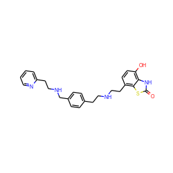 O=c1[nH]c2c(O)ccc(CCNCCc3ccc(CNCCc4ccccn4)cc3)c2s1 ZINC000073197772