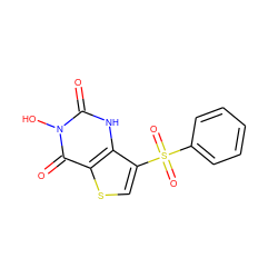 O=c1[nH]c2c(S(=O)(=O)c3ccccc3)csc2c(=O)n1O ZINC000028359429