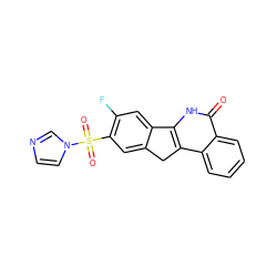 O=c1[nH]c2c(c3ccccc13)Cc1cc(S(=O)(=O)n3ccnc3)c(F)cc1-2 ZINC000013652913