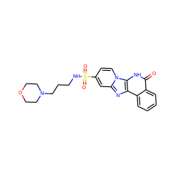 O=c1[nH]c2c(nc3cc(S(=O)(=O)NCCCN4CCOCC4)ccn32)c2ccccc12 ZINC000045339658