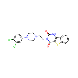 O=c1[nH]c2c(sc3ccccc32)c(=O)n1CCN1CCN(c2ccc(Cl)c(Cl)c2)CC1 ZINC000028604170