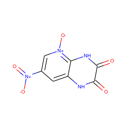 O=c1[nH]c2cc([N+](=O)[O-])c[n+]([O-])c2[nH]c1=O ZINC000013766186