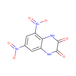 O=c1[nH]c2cc([N+](=O)[O-])cc([N+](=O)[O-])c2[nH]c1=O ZINC000013775742