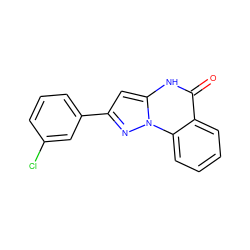 O=c1[nH]c2cc(-c3cccc(Cl)c3)nn2c2ccccc12 ZINC000043016546