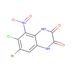 O=c1[nH]c2cc(Br)c(Cl)c([N+](=O)[O-])c2[nH]c1=O ZINC000013743955