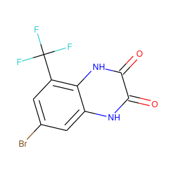 O=c1[nH]c2cc(Br)cc(C(F)(F)F)c2[nH]c1=O ZINC000013743972