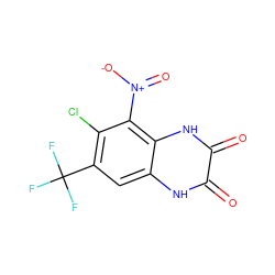 O=c1[nH]c2cc(C(F)(F)F)c(Cl)c([N+](=O)[O-])c2[nH]c1=O ZINC000013743958