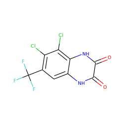 O=c1[nH]c2cc(C(F)(F)F)c(Cl)c(Cl)c2[nH]c1=O ZINC000013743967