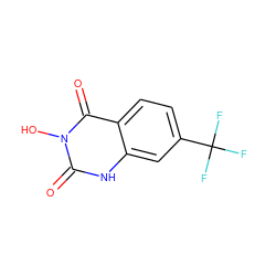 O=c1[nH]c2cc(C(F)(F)F)ccc2c(=O)n1O ZINC000084655122