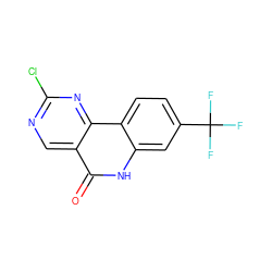 O=c1[nH]c2cc(C(F)(F)F)ccc2c2nc(Cl)ncc12 ZINC000299837097