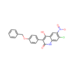 O=c1[nH]c2cc(Cl)c([N+](=O)[O-])cc2c(O)c1-c1ccc(OCc2ccccc2)cc1 ZINC000036185256