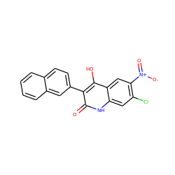 O=c1[nH]c2cc(Cl)c([N+](=O)[O-])cc2c(O)c1-c1ccc2ccccc2c1 ZINC000036185258