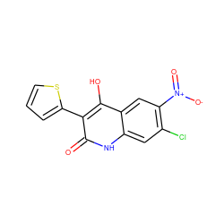 O=c1[nH]c2cc(Cl)c([N+](=O)[O-])cc2c(O)c1-c1cccs1 ZINC000036185260