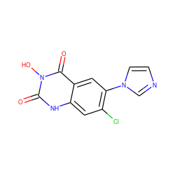 O=c1[nH]c2cc(Cl)c(-n3ccnc3)cc2c(=O)n1O ZINC001772622730