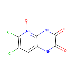 O=c1[nH]c2cc(Cl)c(Cl)[n+]([O-])c2[nH]c1=O ZINC000100353805