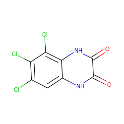 O=c1[nH]c2cc(Cl)c(Cl)c(Cl)c2[nH]c1=O ZINC000013743964