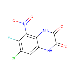 O=c1[nH]c2cc(Cl)c(F)c([N+](=O)[O-])c2[nH]c1=O ZINC000013743963