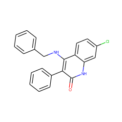 O=c1[nH]c2cc(Cl)ccc2c(NCc2ccccc2)c1-c1ccccc1 ZINC000013761232