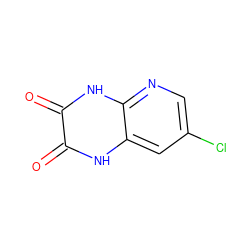 O=c1[nH]c2cc(Cl)cnc2[nH]c1=O ZINC000013766170