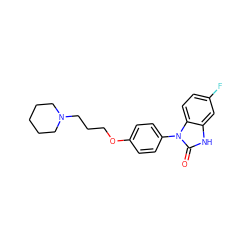 O=c1[nH]c2cc(F)ccc2n1-c1ccc(OCCCN2CCCCC2)cc1 ZINC000040975197