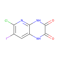 O=c1[nH]c2cc(I)c(Cl)nc2[nH]c1=O ZINC000026652107