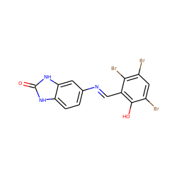 O=c1[nH]c2ccc(/N=C/c3c(O)c(Br)cc(Br)c3Br)cc2[nH]1 ZINC000299818773