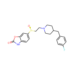 O=c1[nH]c2ccc([S@@+]([O-])CCN3CCC(Cc4ccc(F)cc4)CC3)cc2o1 ZINC000027299440