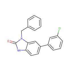 O=c1[nH]c2ccc(-c3cccc(Cl)c3)cc2n1Cc1ccccc1 ZINC000000026388