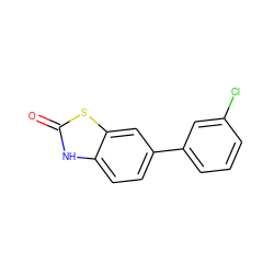 O=c1[nH]c2ccc(-c3cccc(Cl)c3)cc2s1 ZINC000026660704