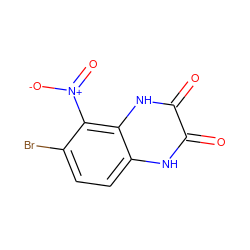 O=c1[nH]c2ccc(Br)c([N+](=O)[O-])c2[nH]c1=O ZINC000013743984