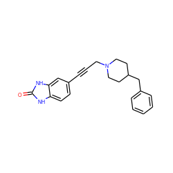 O=c1[nH]c2ccc(C#CCN3CCC(Cc4ccccc4)CC3)cc2[nH]1 ZINC000000023994