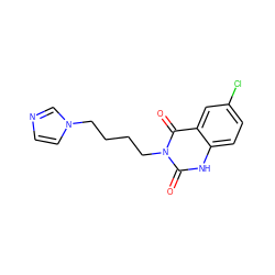 O=c1[nH]c2ccc(Cl)cc2c(=O)n1CCCCn1ccnc1 ZINC000026377037