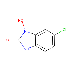 O=c1[nH]c2ccc(Cl)cc2n1O ZINC000095573590