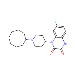 O=c1[nH]c2ccc(F)cc2n(C2CCN(C3CCCCCCC3)CC2)c1=O ZINC000115716147