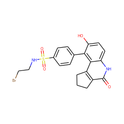 O=c1[nH]c2ccc(O)c(-c3ccc(S(=O)(=O)NCCBr)cc3)c2c2c1CCC2 ZINC000072317441