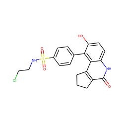 O=c1[nH]c2ccc(O)c(-c3ccc(S(=O)(=O)NCCCl)cc3)c2c2c1CCC2 ZINC000165799963