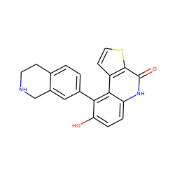 O=c1[nH]c2ccc(O)c(-c3ccc4c(c3)CNCC4)c2c2ccsc12 ZINC000204653410