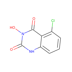 O=c1[nH]c2cccc(Cl)c2c(=O)n1O ZINC000028352344