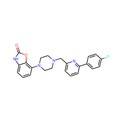 O=c1[nH]c2cccc(N3CCN(Cc4cccc(-c5ccc(F)cc5)n4)CC3)c2o1 ZINC000026397762