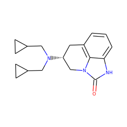 O=c1[nH]c2cccc3c2n1C[C@H](N(CC1CC1)CC1CC1)C3 ZINC000012356042