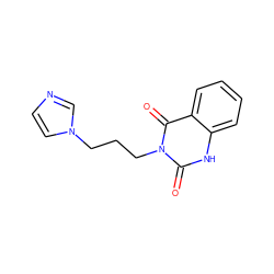 O=c1[nH]c2ccccc2c(=O)n1CCCn1ccnc1 ZINC000026383047