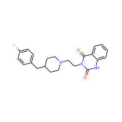 O=c1[nH]c2ccccc2c(=O)n1CCN1CCC(Cc2ccc(F)cc2)CC1 ZINC000013731476