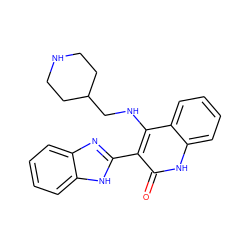 O=c1[nH]c2ccccc2c(NCC2CCNCC2)c1-c1nc2ccccc2[nH]1 ZINC000040429082